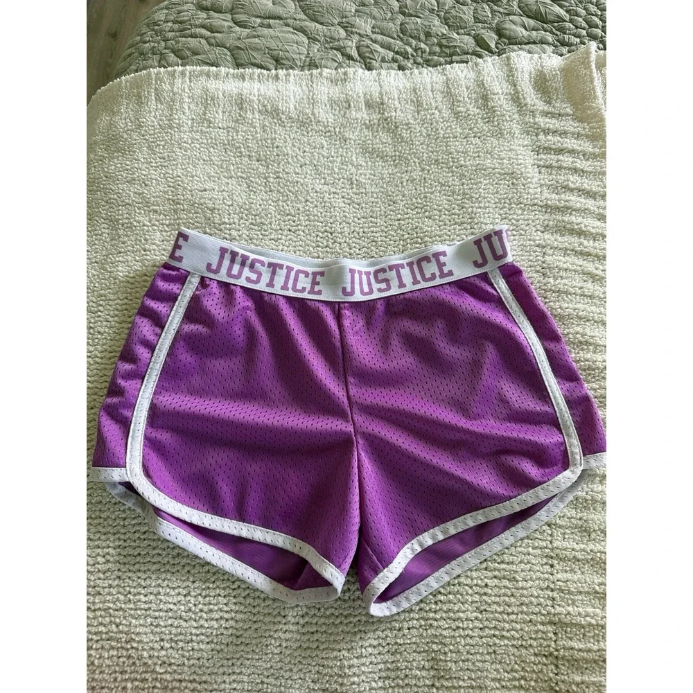 Girls Justice Athletic Running Shorts Lot size 10, Orange/Purple EUC!